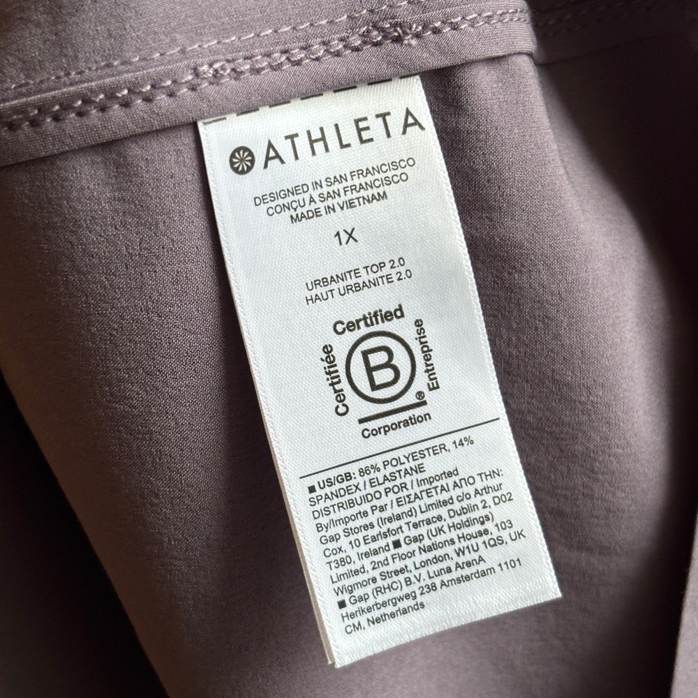 EUC Athleta Urbanite Top 2.0, Button-Down Shirt in Dusk Violet | Women’s Plus 1X - Picture 7 of 16